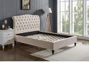 4ft6 Double Roz natural colour fabric upholstered bed frame bedstead 4
